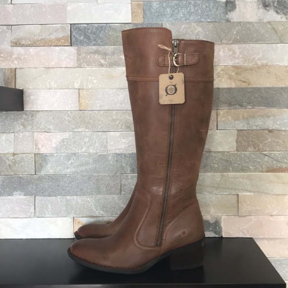 Born Fannar Leather Knee High Boot Wide Calf - Picture 4 of 13